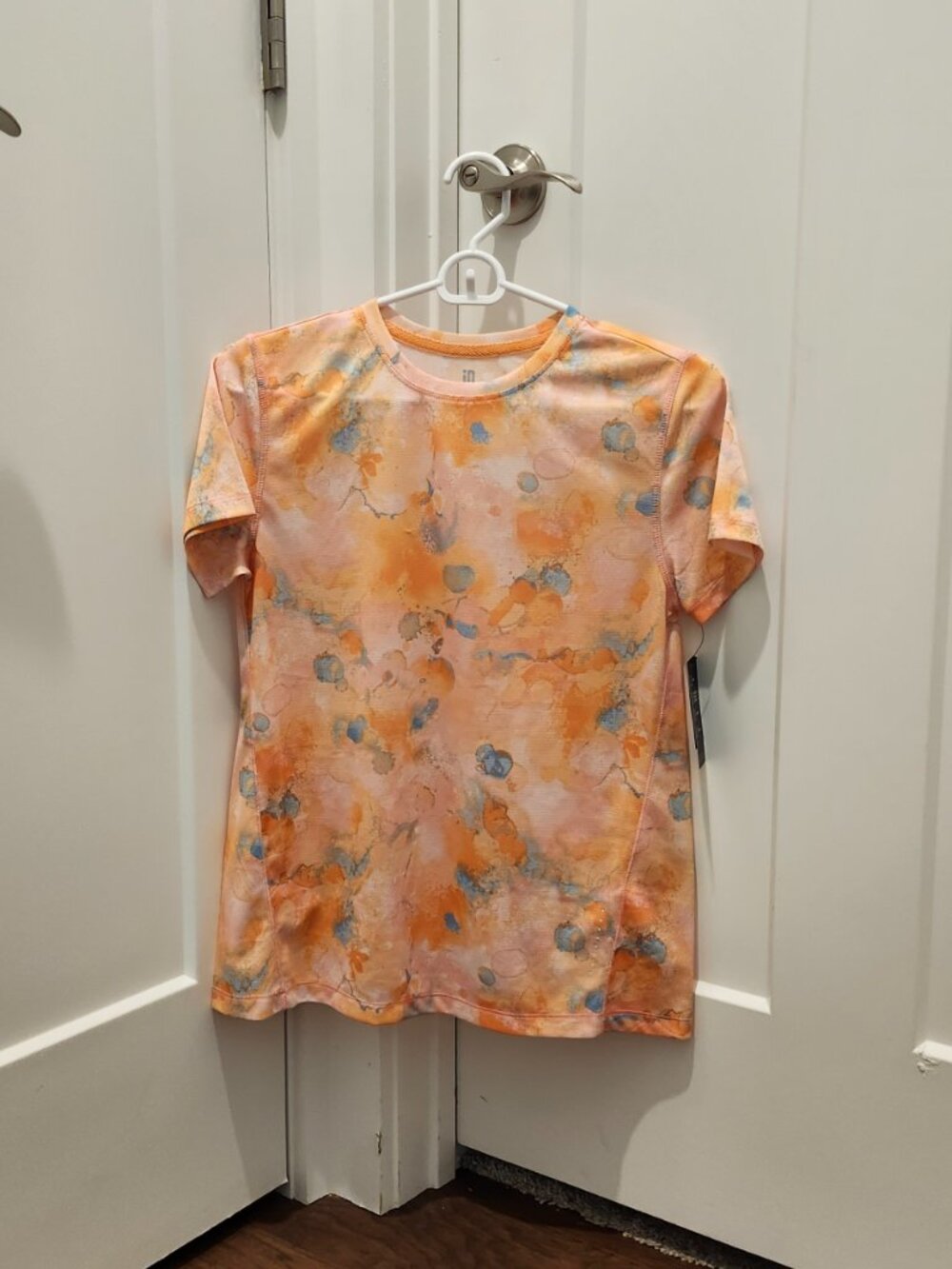 Ideology Abstract Print Short‑Sleeve Top – XS – New With Tags